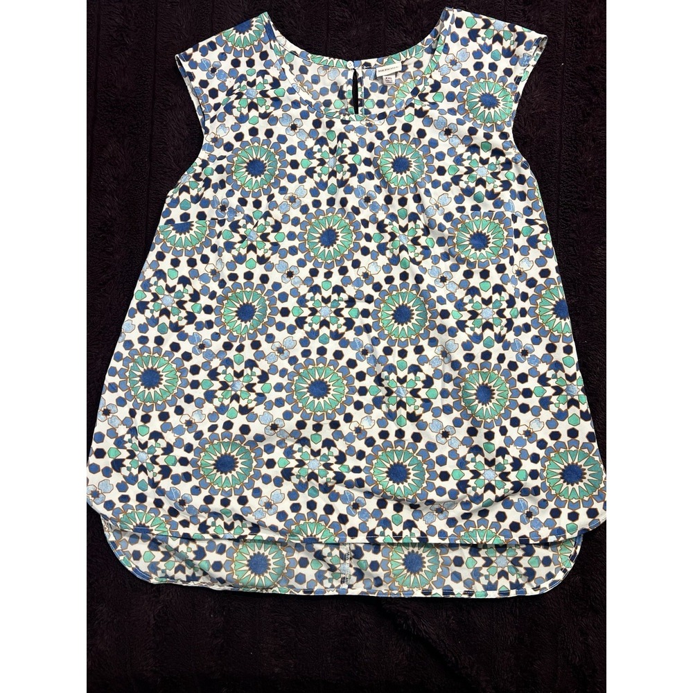 Merona Geometric High Low Blouse XXL